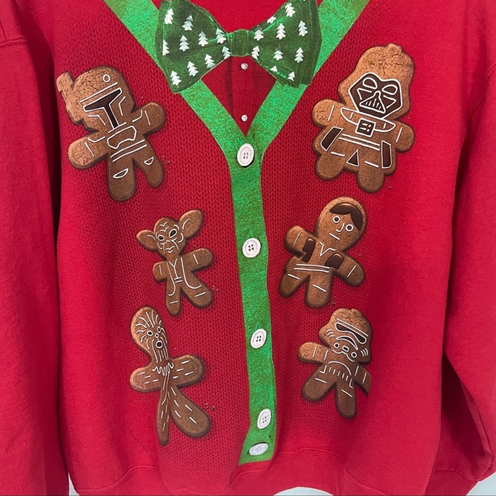 Star Wars Fifth Sun Crew Neck Cozy Christmas Cookie Sweat Shirt Top XL Red - Picture 5 of 7